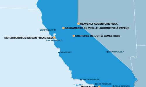 Carte Etats-Unis : En famille aux Californie
