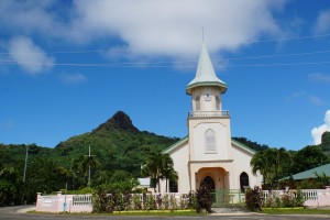 Faanui : Église de Fa’anui sur l’île de Bora Bora